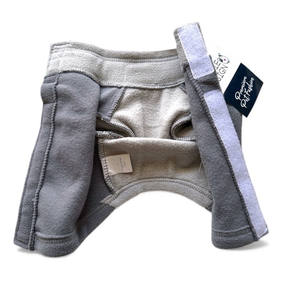 HIGHLAND FLEECE Dog Coat by DOGGIE DESIGN in Two Tone Gray - Fits Small Dogs - Picture 8 of 10